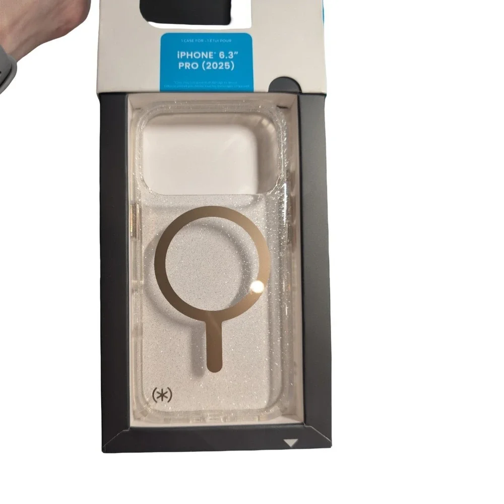 i8-O Speck Presidio Lux MagSafe Case for Apple iPhone 17 Pro -‎ Glitter/Gold